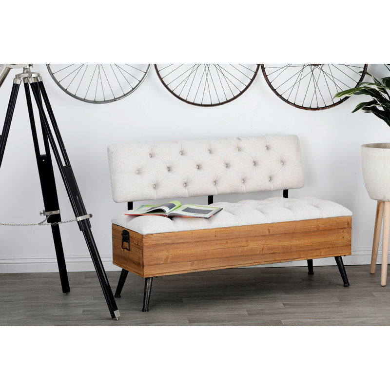 Sibo Linen Upholstered Storage Bench