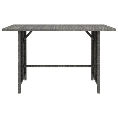 Patio Dining Table Grey 43.3" x 27.6" x 25.6" Poly Rattan