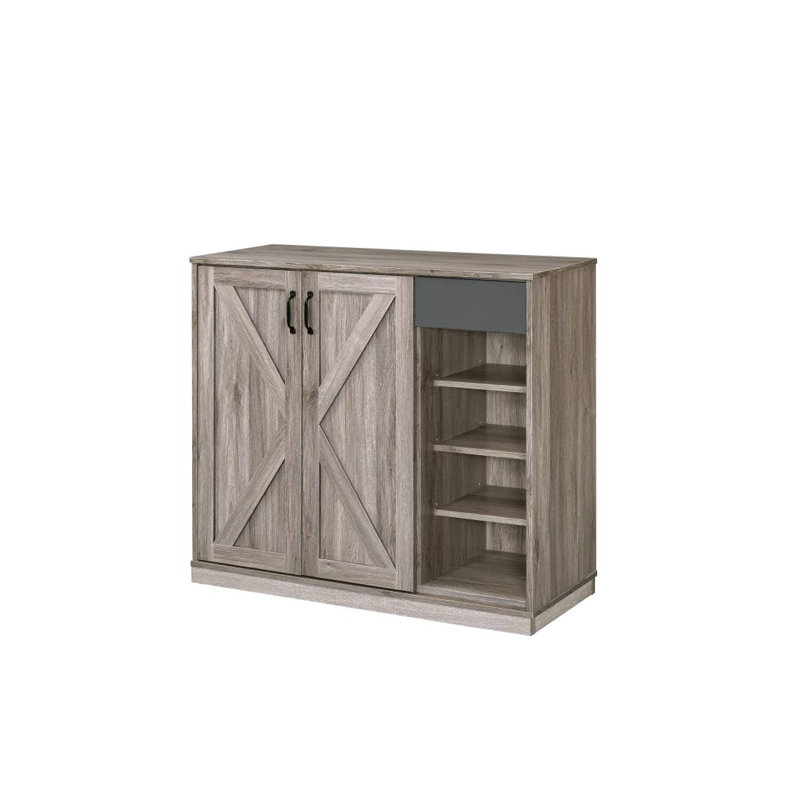 Armoire à chaussures en chêne gris rustique à finition toski