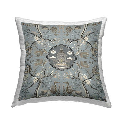Leaf Sprigs Collage Decorative Printed Throw Pillow by Cheryl Warrick