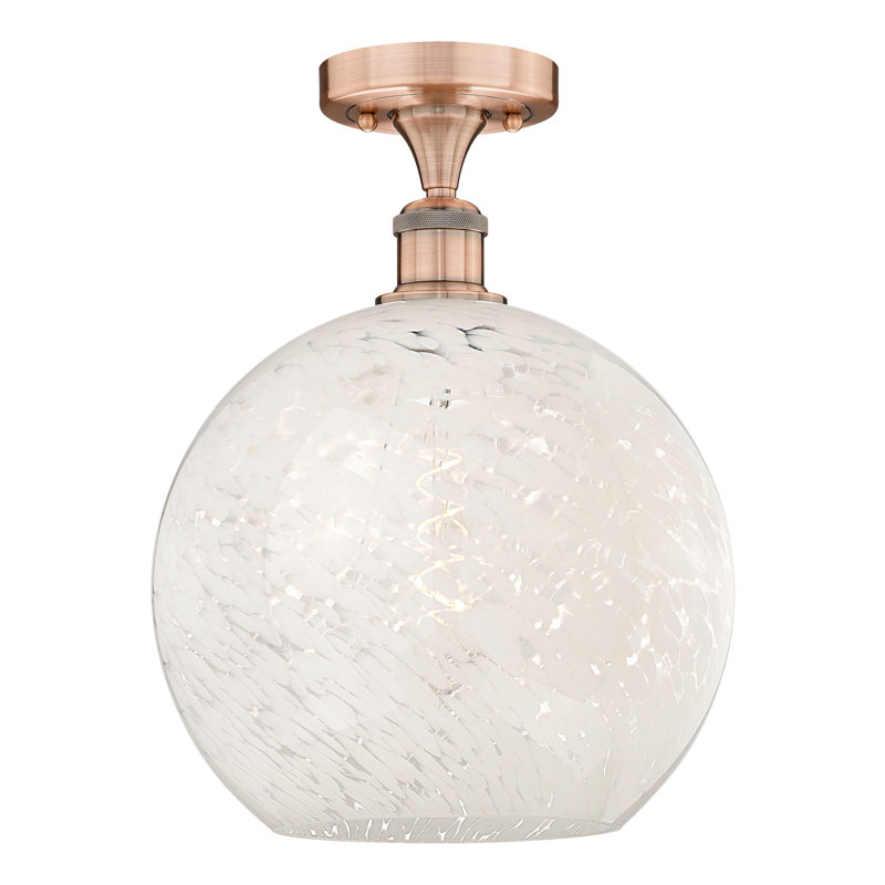 Edison - Adreann - Plafonnier semi-encastré 1 lumière, H 13,63 po x l 12 po x P 12 po, Cuivre antique