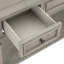 Console de style rétro classique avec trois tiroirs supérieurs et tablette inférieure de style ouvert, facile à assembler (gris délavé)-157409264