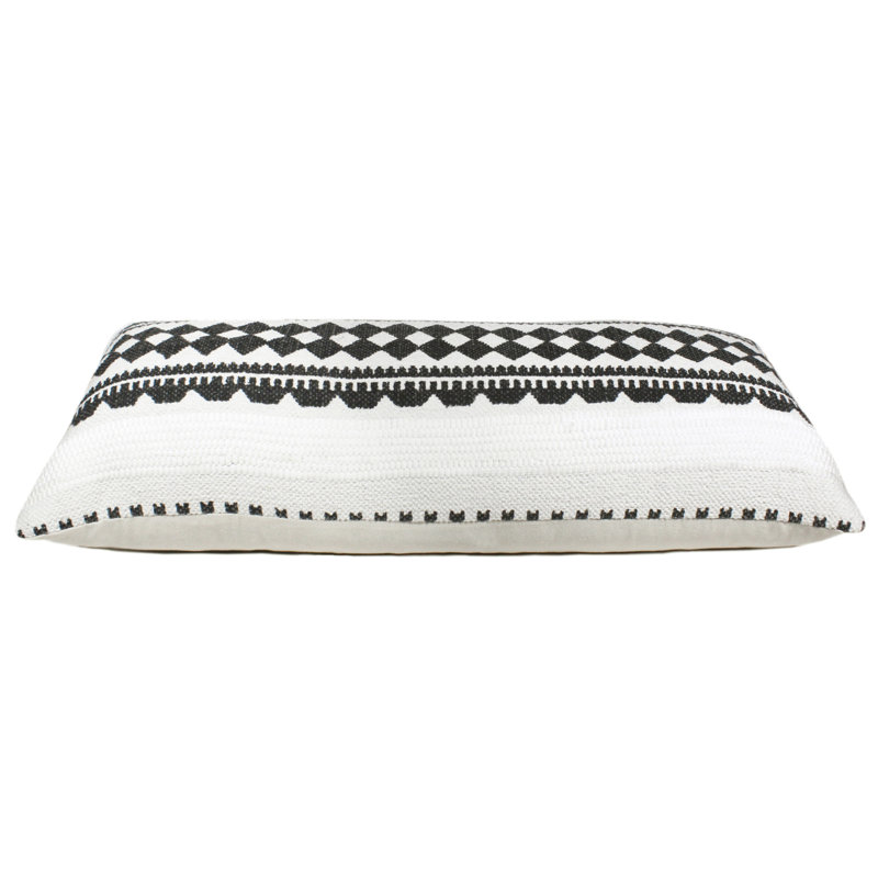 Coussin décoratif surdimensionné Eclectic, Géométrique blanc / noir 2, Housse de coussin seulement - sans coussin