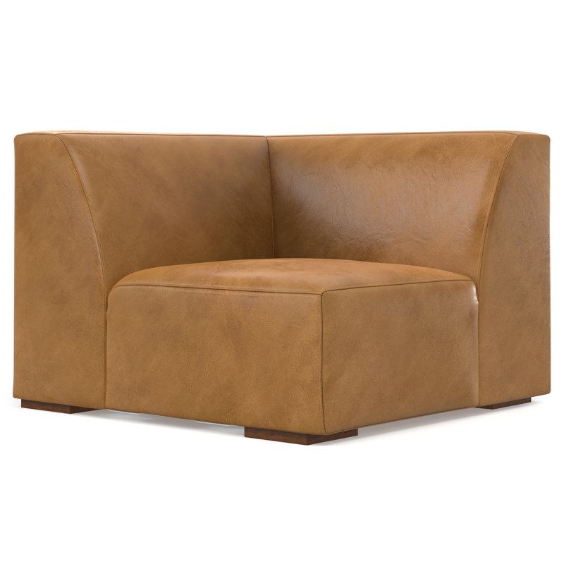 Fauteuil d'angle de style moderne Rex, Terre de Sienne