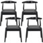 Ensemble de 2 chaises de salle à manger de style moderne Mid-Century tissées - Structure en chêne massif et siège tissé à la main pour le salon / salle à manger-538068445
