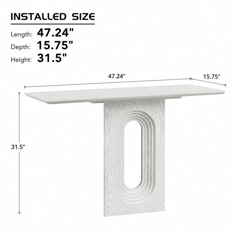 Console moderne 47,24 po, White