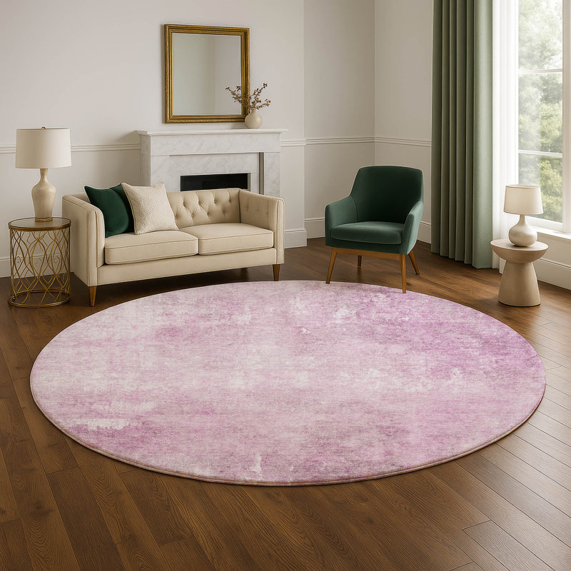 Premium Machine Washable Mayfield AMF1852 Modern Rug, Round 8'