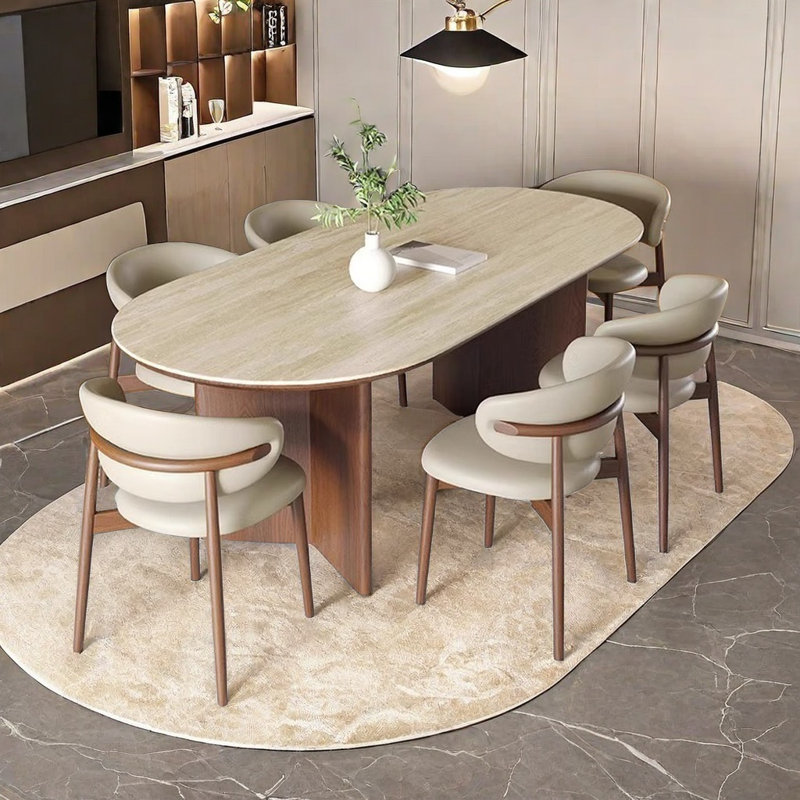 Contemporary design dining table and chair, 29.5"H x 62.9"L x 31.4"W
