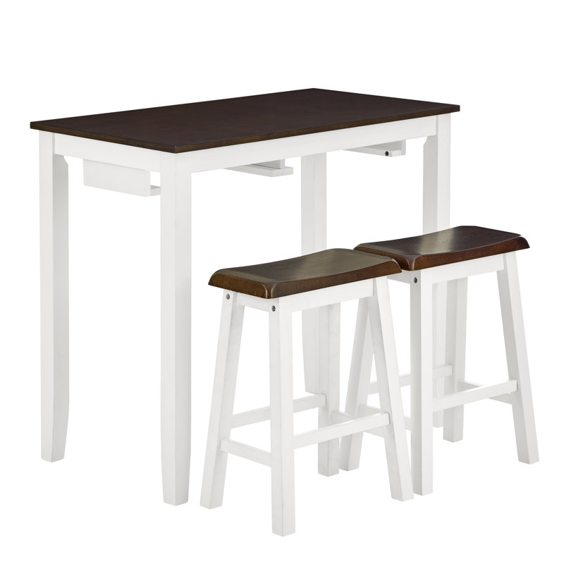 Industrial Style 3-Piece Counter Height Table Set with Two Chairs