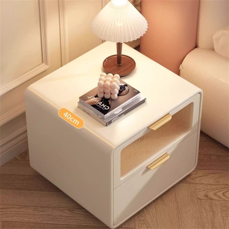 Table de chevet en bois massif de style moderne et luxueux 19,68 pouces