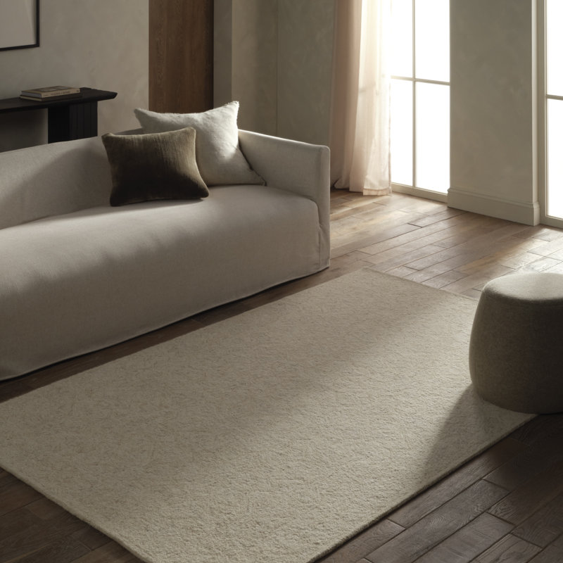 Tapis brun clair en laine touffeté à la main Cowan, Rectangle 6 pi x 9 pi
