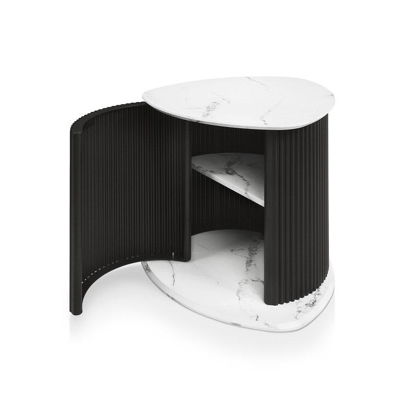 Table de bout avec piédestal cannelé Arsento
