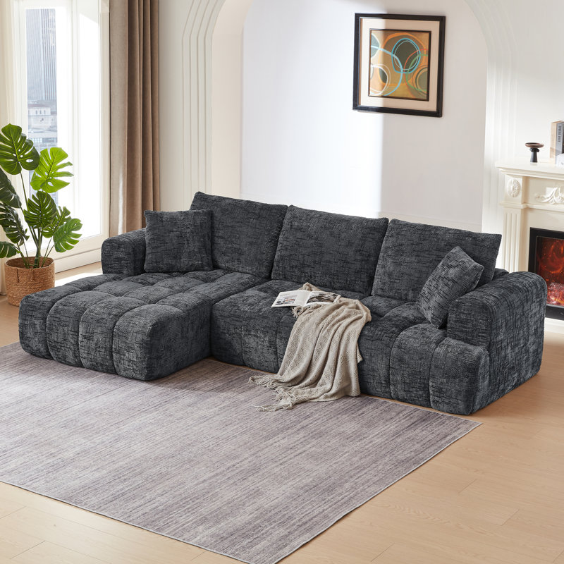 L-shape Luxury Sectional Oversized Sofa,mnimalist Design,comfy Sleeper Couch For Living Room,apartment&reception Spaces