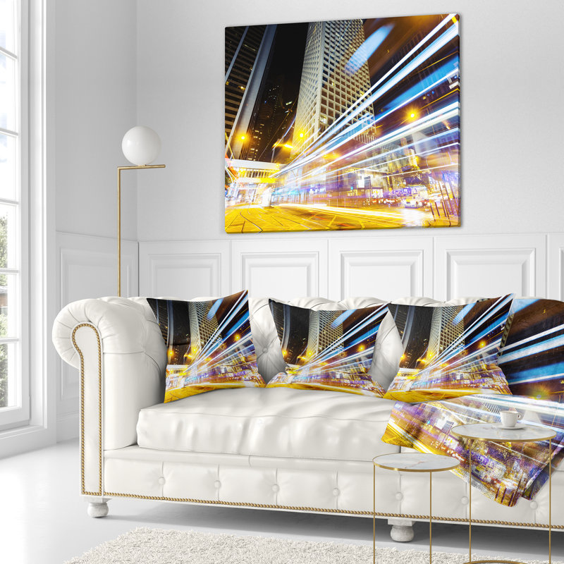 Coussin de traces de circulation urban city cityscape, 18 po x 18 po, Coussin décoratif