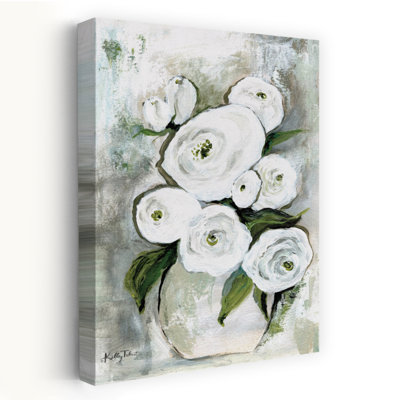 White Blossoms Rustic Contemporary Flower Art