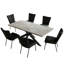 Ensemble de salle à manger Bourke Modern Kitchen, table de salle à manger extensible avec chaises rembourrées-126089437-126089439-126089442