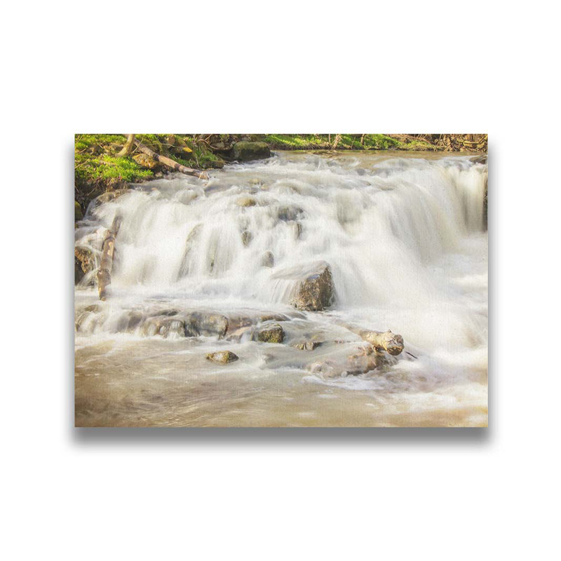 Old Mill Falls par Hal Halli. Toile giclée sur toile, H 36,5 po x l 48,5 po, Impression encadrée sans passe-partout, Brun