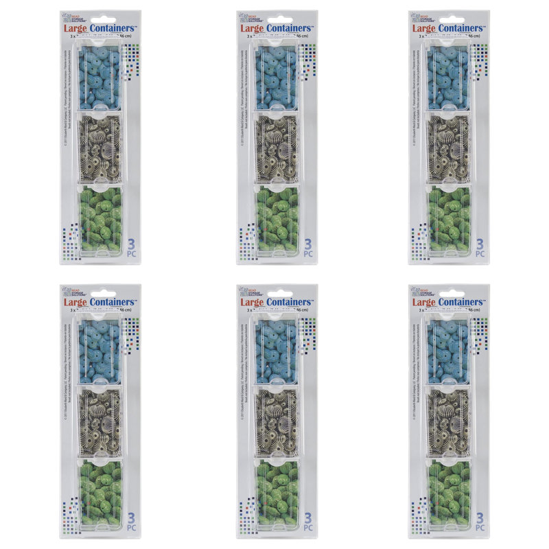 Elizabeth Ward Bead Storage Solutions 3 Piece Art Carrying Case (6 Pack)