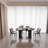 Pearlena 55.11" Modern Rectangle Black Dining Table Set with 4 Chairs for Kitchen, Bar, Living Room-1090927100-1090927101