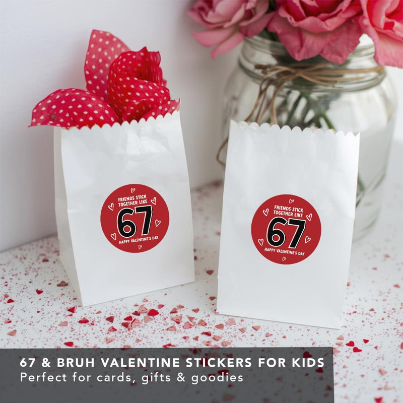 Koyal Wholesale 40Pk 67 Valentine 2In Autocollants Les amis collent ensemble comme 67