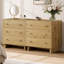 Ensemble de 2 meubles de rangement à 3 tiroirs de 79,5 cm de large, fini imitation bois, chêne naturel-1704226327