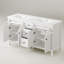 Meuble-lavabo double 60 po avec plateau en résine intégré, portes à volets, 4 tiroirs et tablette réglable, armoire autoportante 60 po