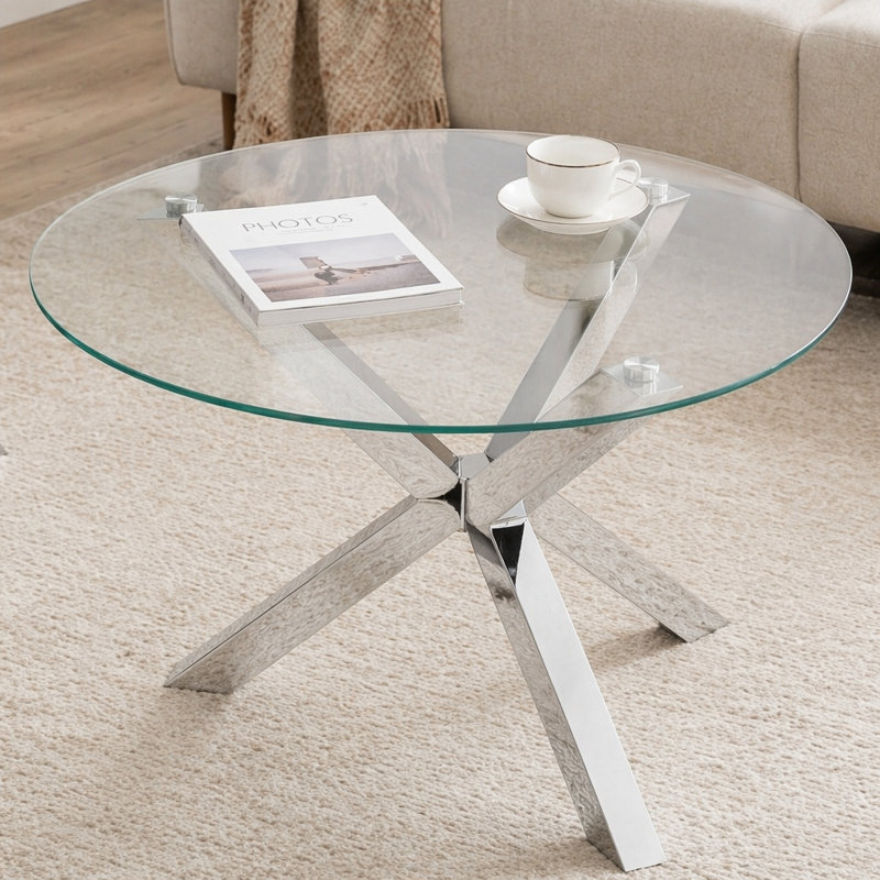 Ensemble de table basse et de table de bout 3 pièces Alexa Chrome