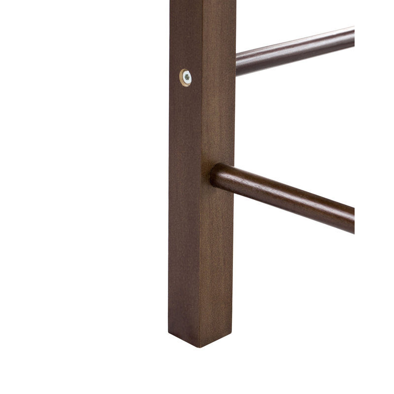 Counter Stool with Solid Wood Frame, Dark Brown