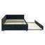 Lit de jour double avec couchette rembourrée capitonnée, structure de canapé-lit avec dossier et accoudoirs confortables, velours (79,5 po x 58 po x 25 po)-55941148
