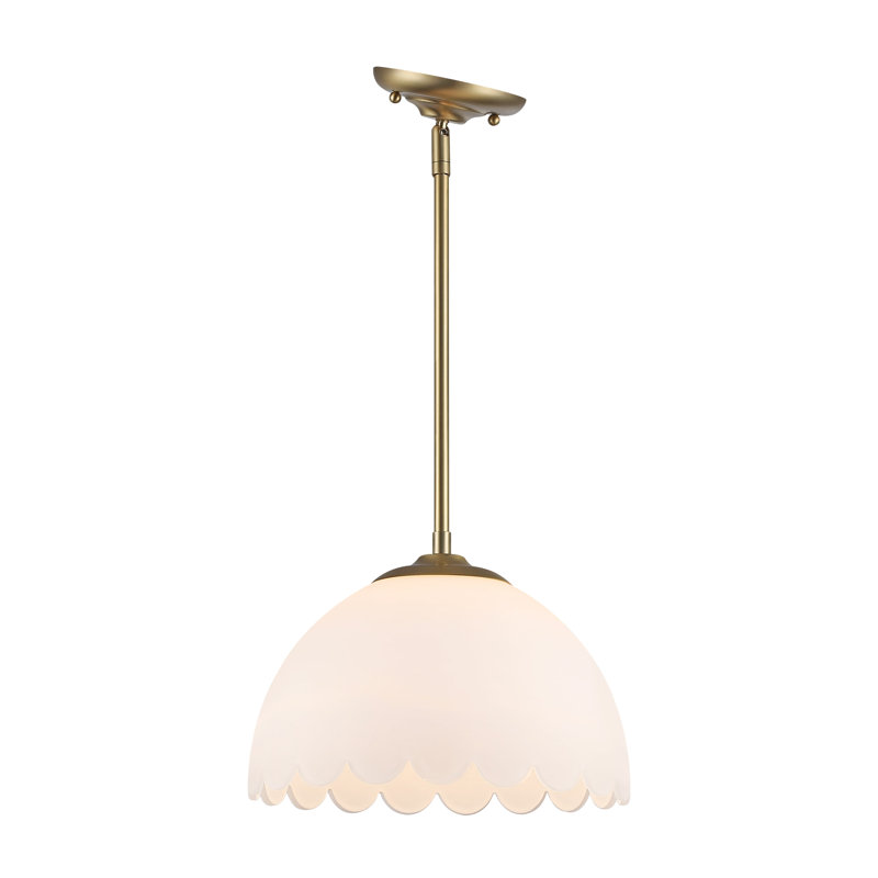 Barnes 1-Light Pendant with Opal Glass, Brushed Champagne Bronze