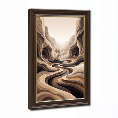 Layered Canyon River in Earth Tones Canvas Wall Art
