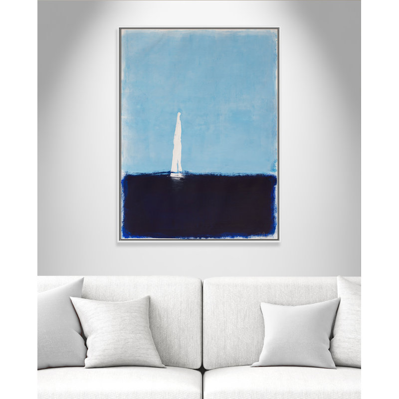 «Morning Sails I Print» par , L 31,5 po x H 41,5 po, Toile avec cadre, Flotteur blanc