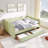 Gingham Daybed Storage Drawers USB Port Wave Shaped Linen Fabric-319670703-319670741