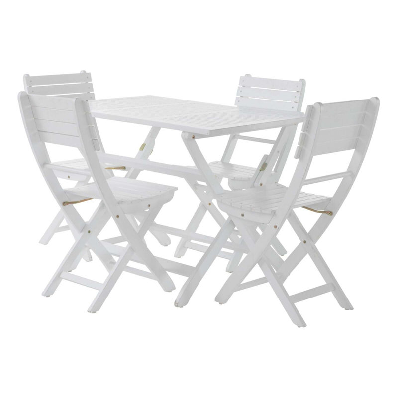 POSITANO FOLDABLE DINING SET, WHITE, White