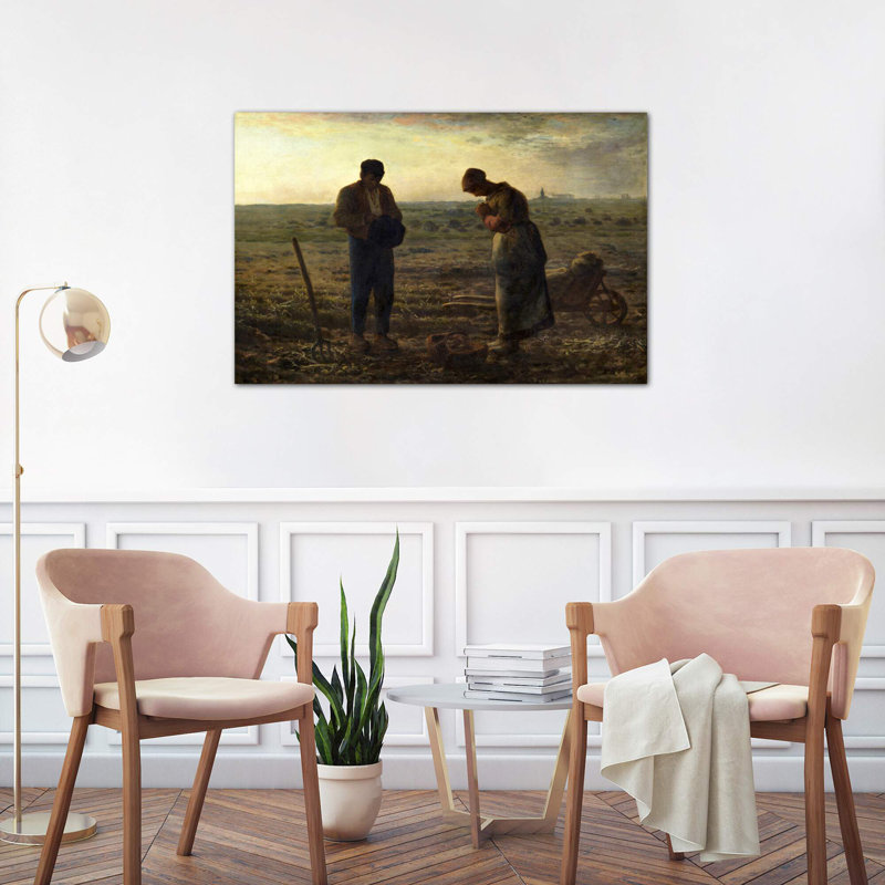 The Angelus by Jean-Francois Millet - Print on Canvas, Wrapped Canvas, 45.72 cm H x 66.04 cm W x 1.91 cm D