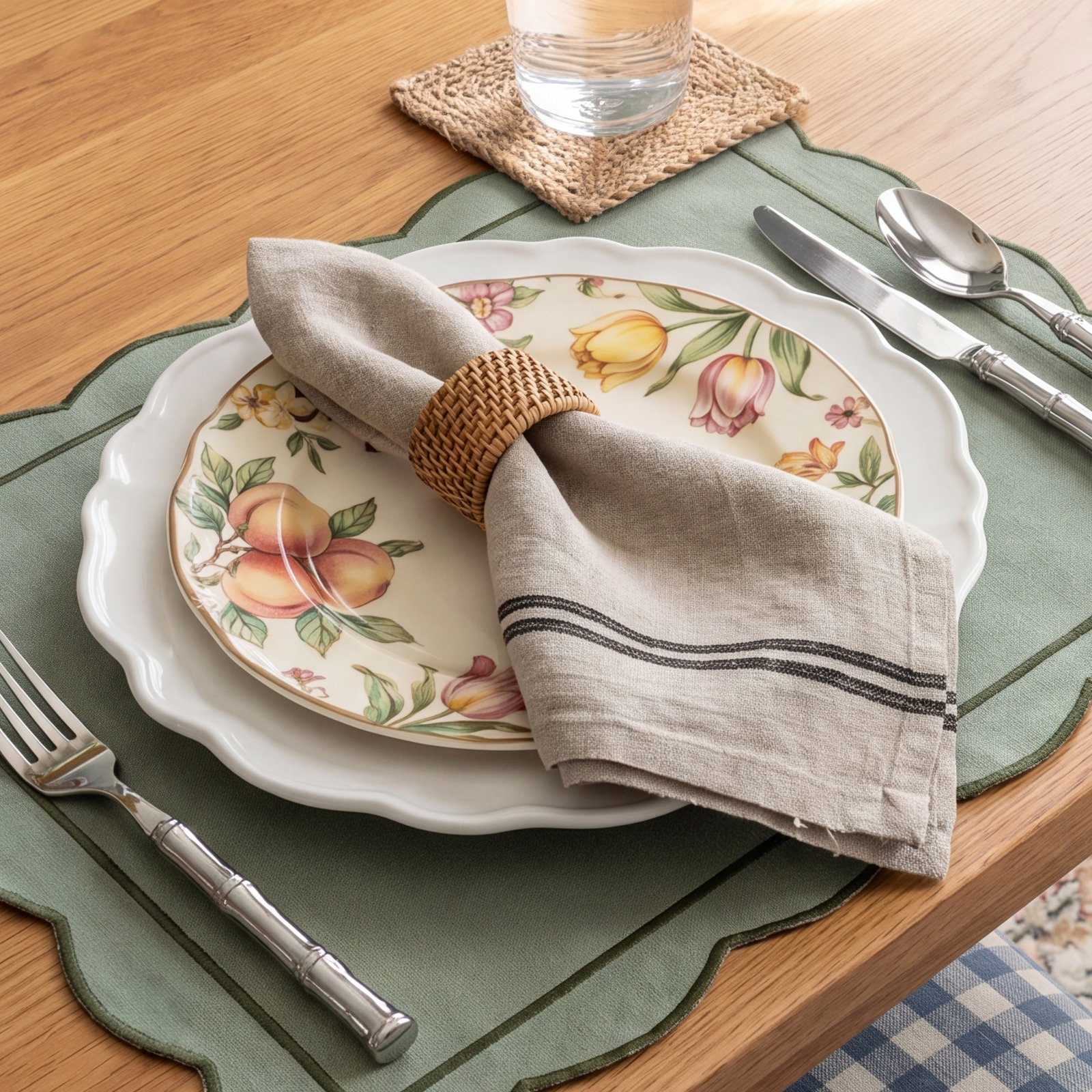 Reversible Linen Napkin, Black