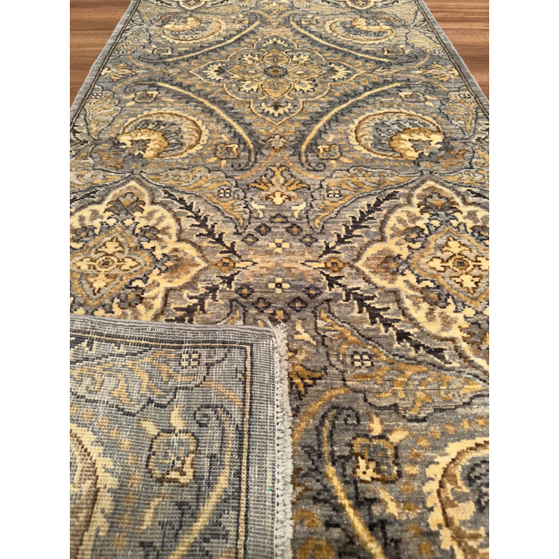 Tapis en laine et coton gris noué à la main Original Original