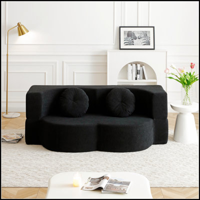 Canapé-lit 2 en 1 pliant avec coussin, lit simple pour une vie compacte, aucun assemblage requis, idéal pour les invités et les petits espaces