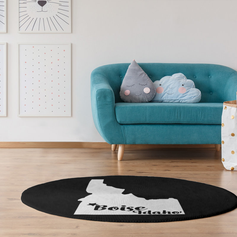 Tapis noir de idaho en poly-chenille boise