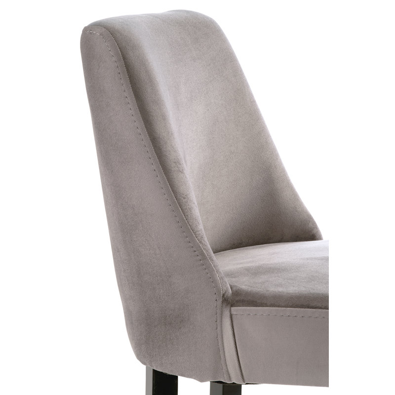 Upholstered Counter Stool with Solid Wood Frame, Grey