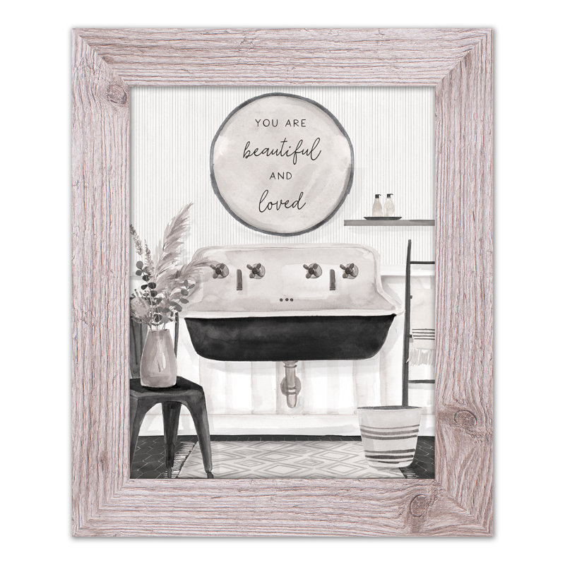 Farmhouse Sink, reproduction encadrée, H 14 po x l 11 po x P 0,75 po, Blanc