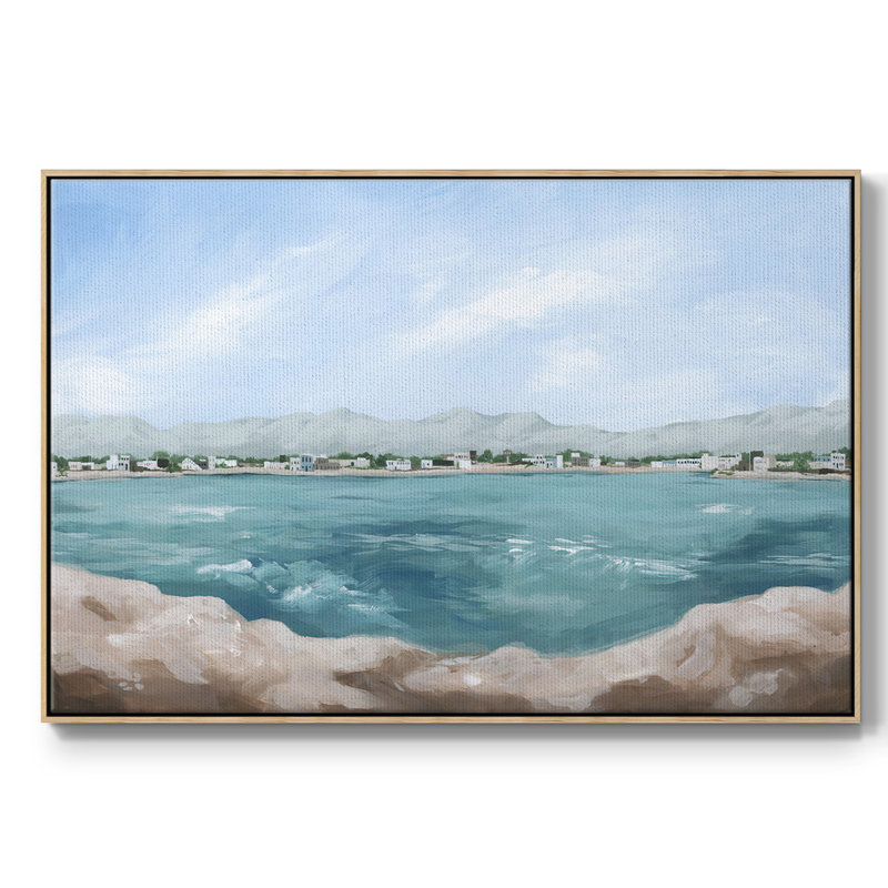 " Turquoise Isle III ", 17" H x 25" W x 2" D, Natural
