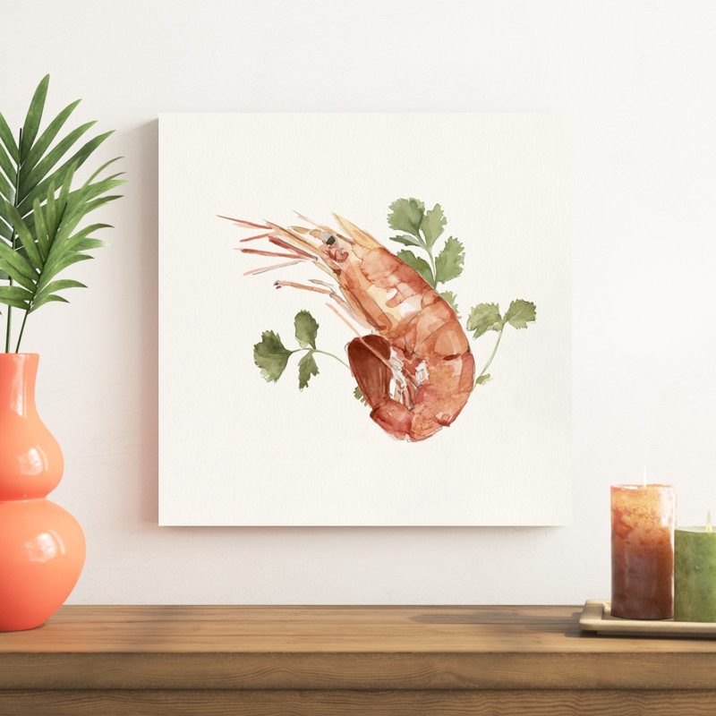 Crevettes pour le dîner II, H 20 po x l 20 po x P 1,25 po