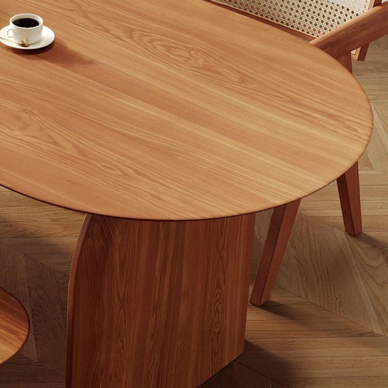 Table de salle à manger ovale brune, H 29,53 po x L 62,99 po x l 31,5 po