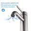 Robinet de salle de bain à un trou, finition en acier inoxydable nickel brossé, jet aéré en cascade, base en laiton simple, installation, Spot, moderne, utilisation domestique-121720623