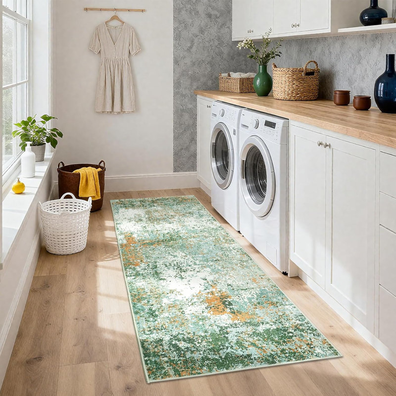 Tapis de couloir 2 x 6 Modern Modern - lavable, antidérapant pour les couloirs, la cuisine, la salle de bain et la salle de lavage