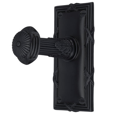 HYDE PARK HOOK, RECTANGULAR BACK PLATE; MATTE BLACK FINISH
