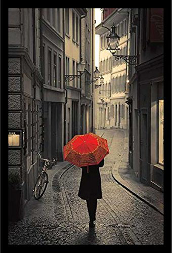 « red pluie (vers le bas pavé à pavés) », reproduction de photo encadrée