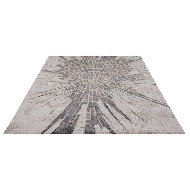 Leppert Beige/Grey Rug, Rectangle 80 x 150cm
