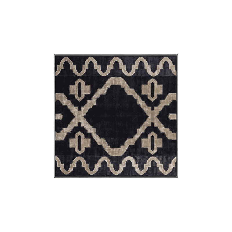 Machine Washable Purple Area Rug, Square 6'